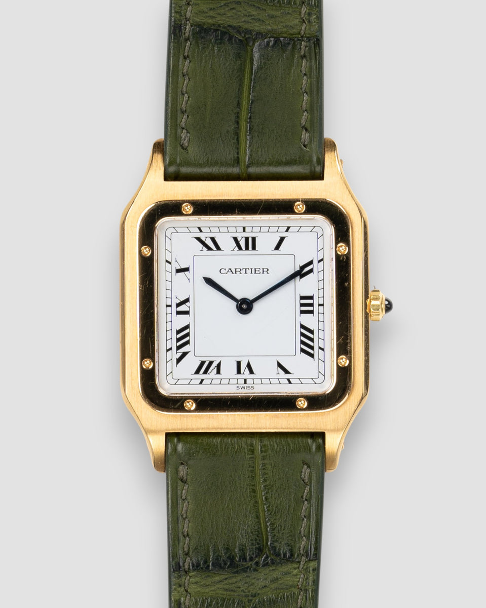 Cartier Santos Dumont 96054 Extra Plate Swiss Dial 18k YG 1980s