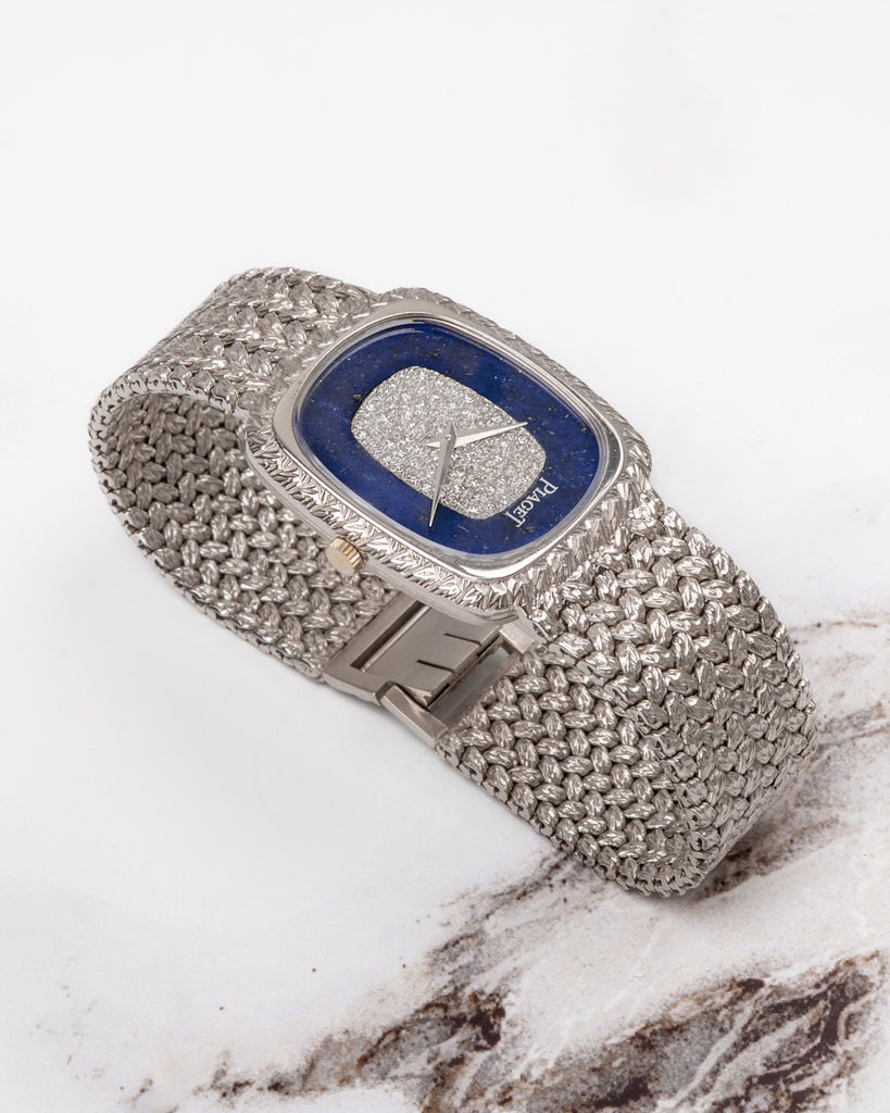 Piaget Ellipse 9251 D2 Lapis Lazuli Pave Diamond Stone Dial 18k WG ...