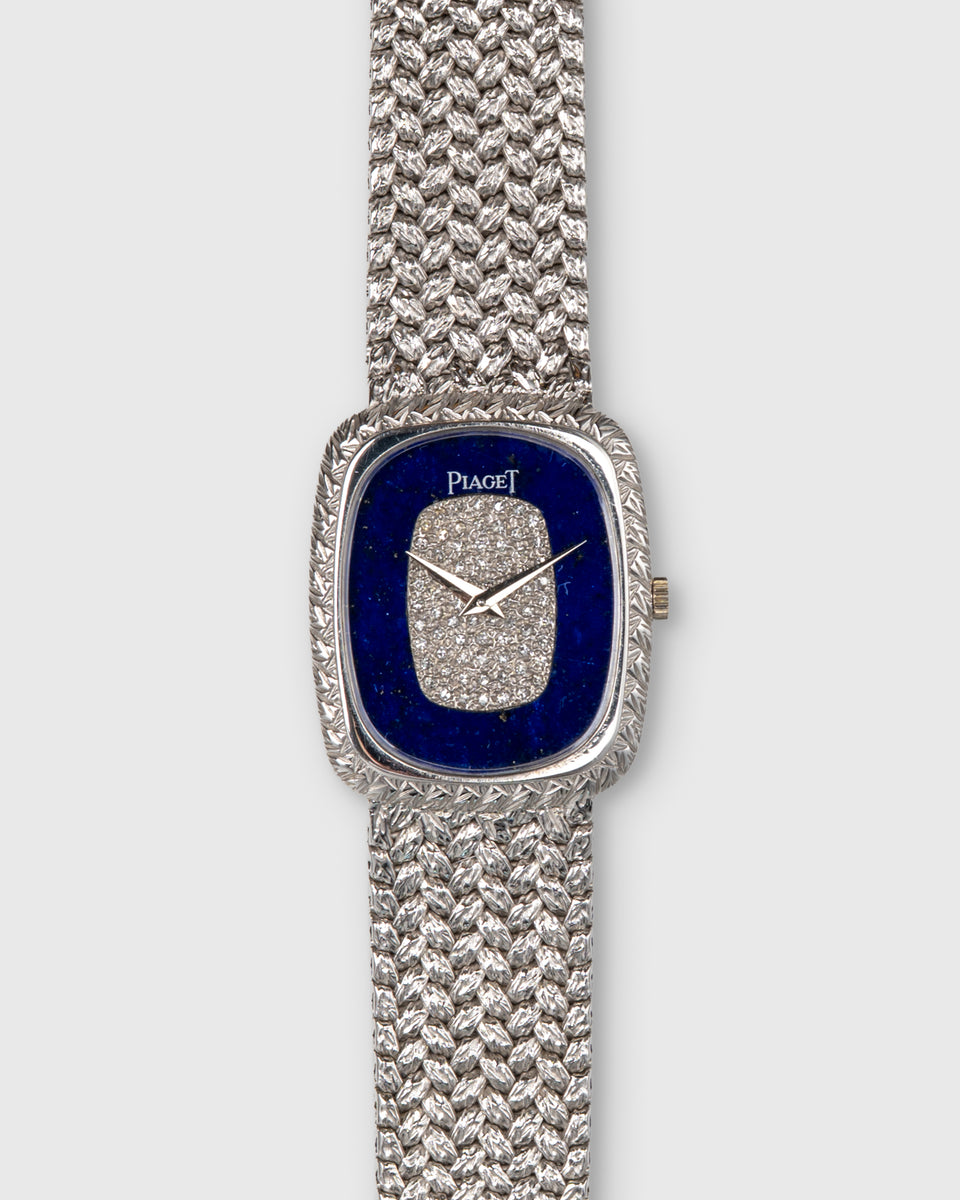 Piaget Ellipse 9251 D2 Lapis Lazuli Pave Diamond Stone Dial 18k WG ...