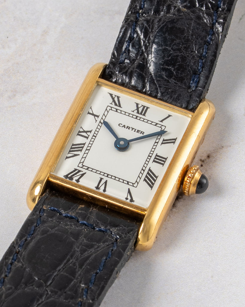 Cartier Mini Tank Louis 7005L Paris Dial 18k YG 1975 Box and Papers ...