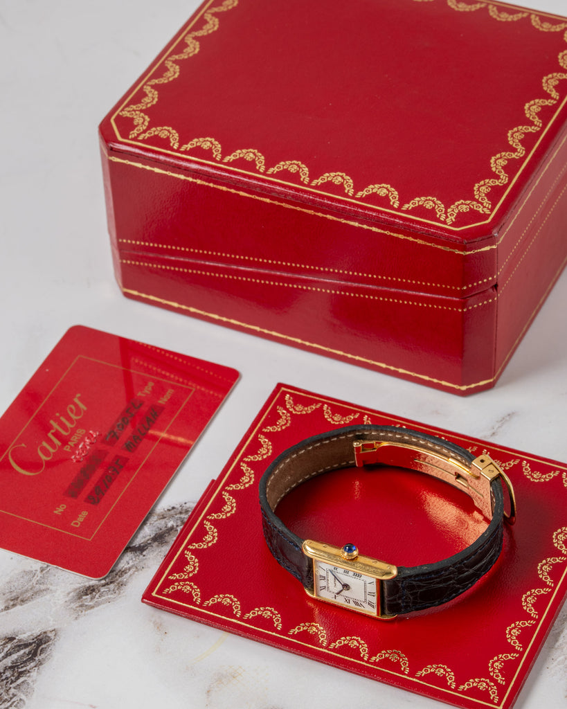 Cartier Mini Tank Louis 7005L Paris Dial 18k YG 1975 Box and Papers ...